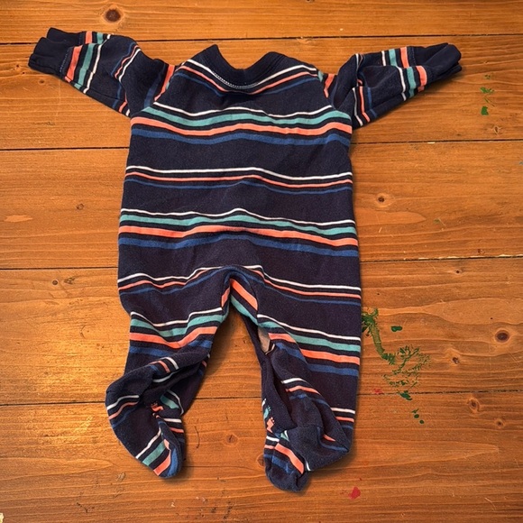 Carter's Blue and Orange Footies with Stripes - Picture 5 of 6